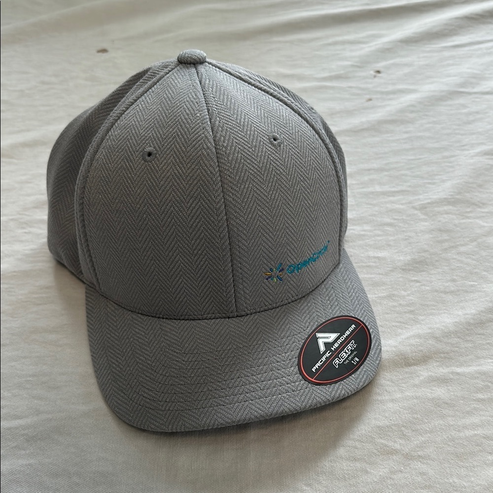 Gray Flexfit Cap with Embroidered Logo